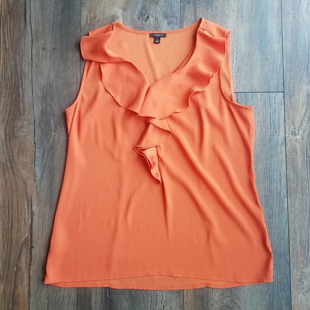 Ann Taylor orange sleeveless top size 8